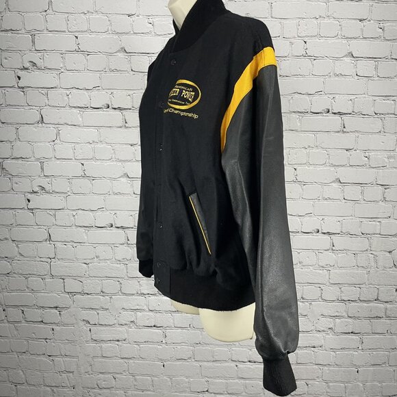 American Cheer Power Wool Leather National Champion Snap Jacket Size Youth Large - Picture 4 of 7